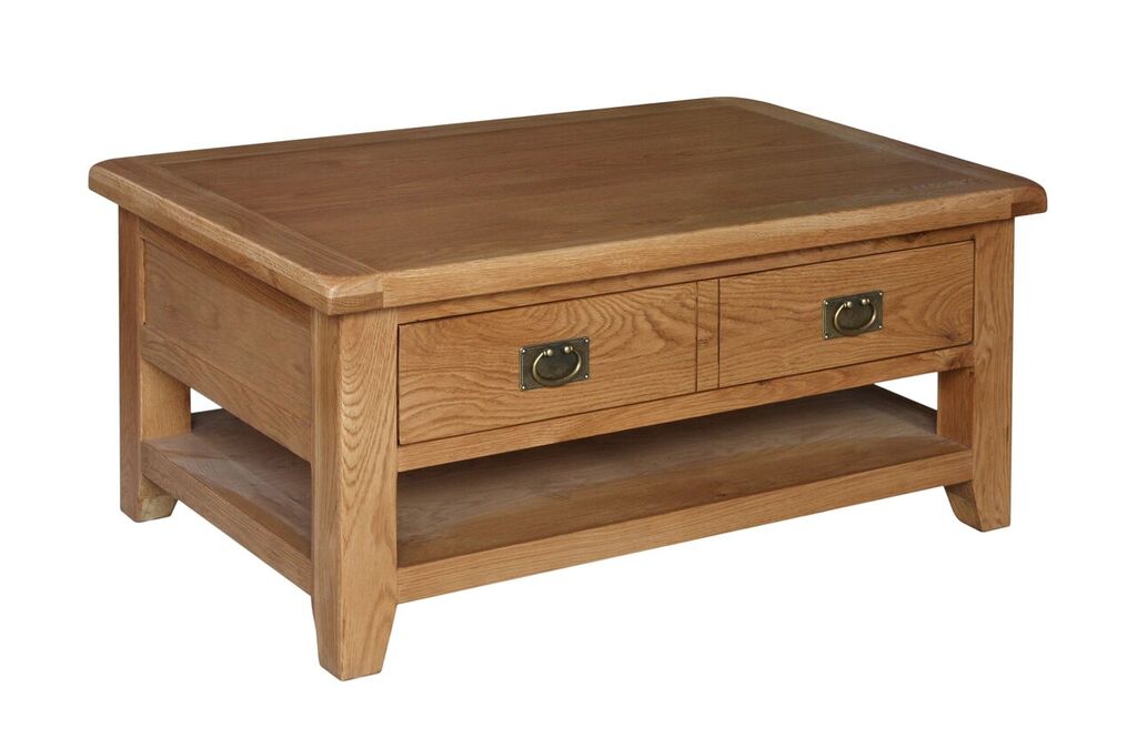 2 Drawer Coffee Table With Shelf
